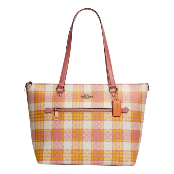 Coach Handbags - Coach Gallery Tote with Garden Plaid Print